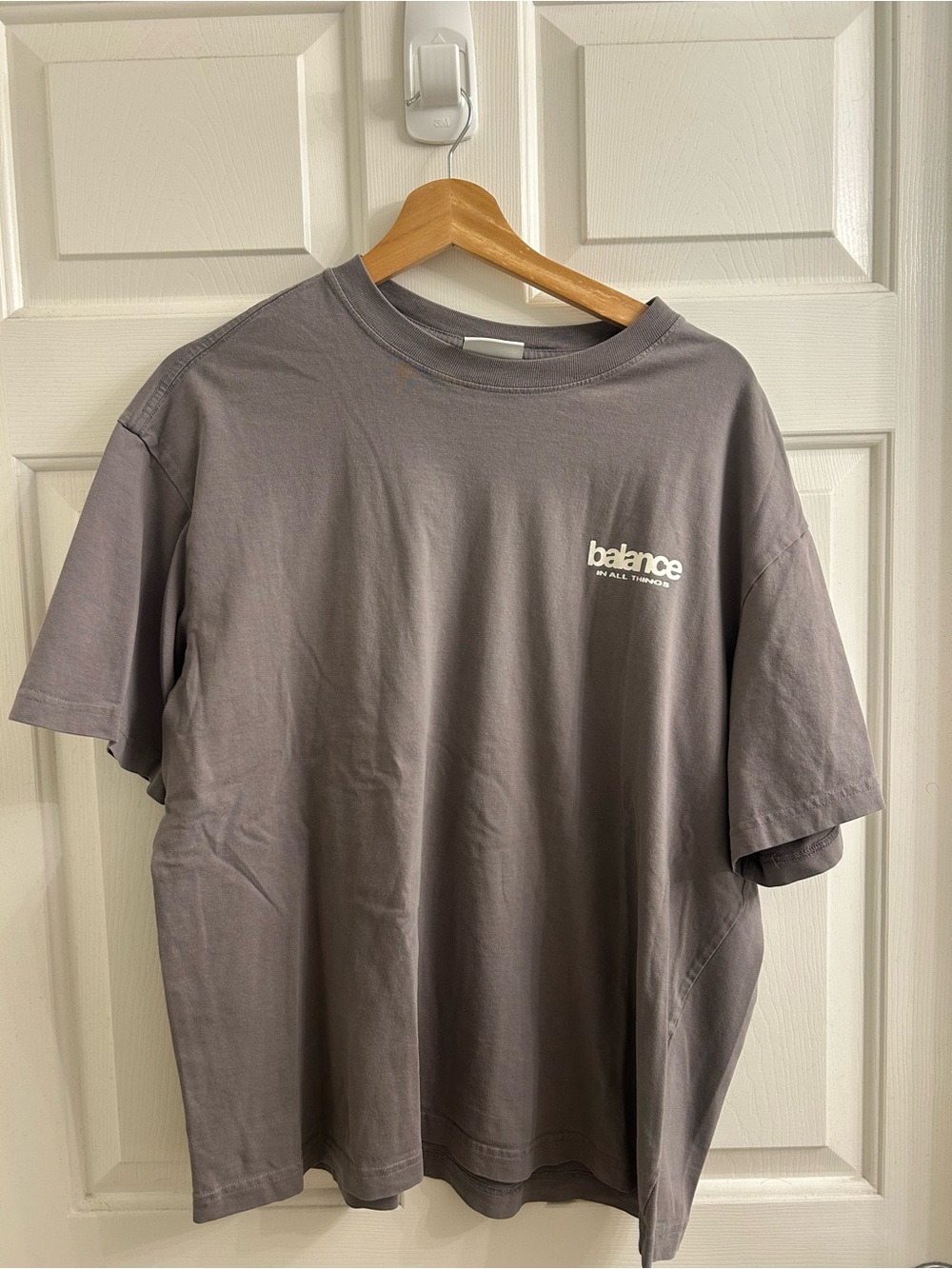 H&M Gray Short-Sleeve Tee with Small Chest Logo